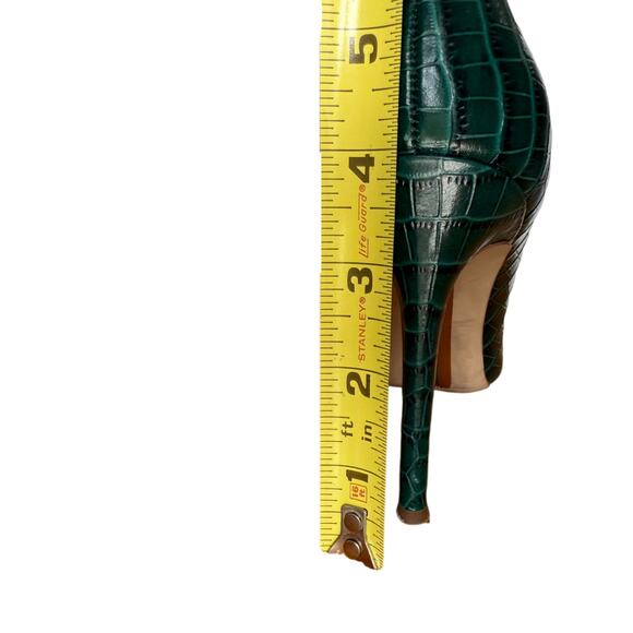 Sam Edelman Green Stiletto Pumps Sz 8.5 Crocodile Business Glam Sexy Party Shoes - Picture 9 of 13